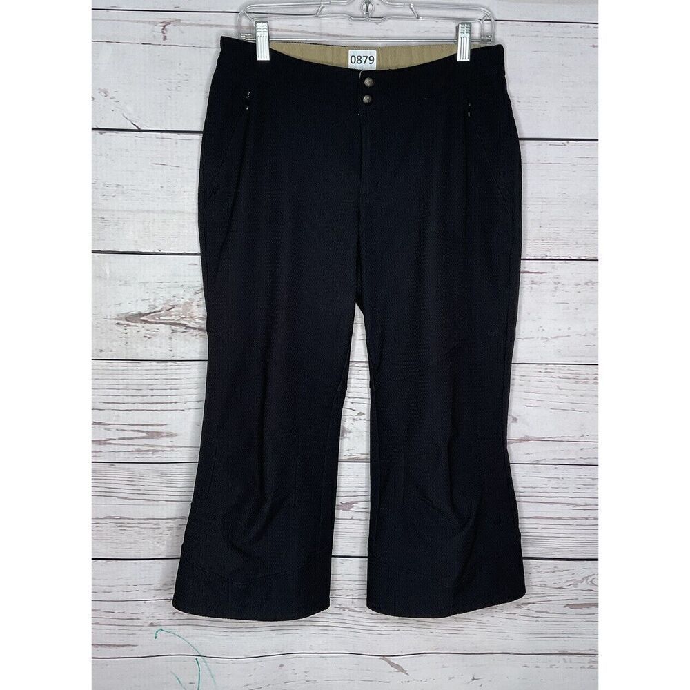 ATHLETA Women’s Crop Pants Hiking Ankle Splits 30 x 21 Black Textured